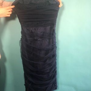 Long Blue Dress Under Knee Length